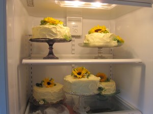 All decorated and in the fridge at the White Barn (the morning of the wedding)